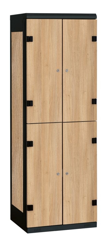 TRITON šatní skříň se 4 boxy kov-lamino T1750, černá - dub Nagano