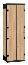 TRITON šatní skříň se 4 boxy kov-lamino T1750, černá - dub Nagano