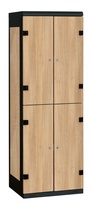 TRITON šatní skříň se 4 boxy kov-lamino T1750, černá - dub Nagano