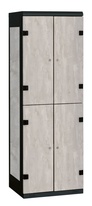TRITON šatní skříň se 4 boxy kov-lamino T1750, černá - beton