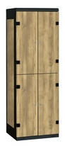 TRITON šatní skříň se 4 boxy kov-lamino T1750, černá - dub Baroque Gold