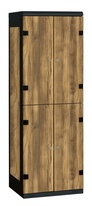 TRITON šatní skříň se 4 boxy kov-lamino T1750, černá - dub Baroque Amber