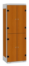 TRITON šatní skříň se 4 boxy kov-lamino T1970, šedá - třešeň