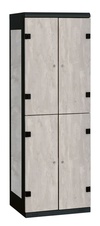 TRITON šatní skříň se 4 boxy kov-lamino T1970, černá - beton