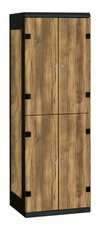 TRITON šatní skříň se 4 boxy kov-lamino T1970, černá - dub Baroque Amber