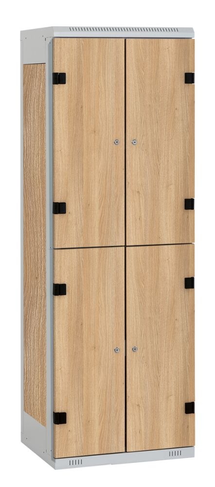 TRITON šatní skříň se 4 boxy s lavicí kov-lamino T2195, šedá - dub Nagano