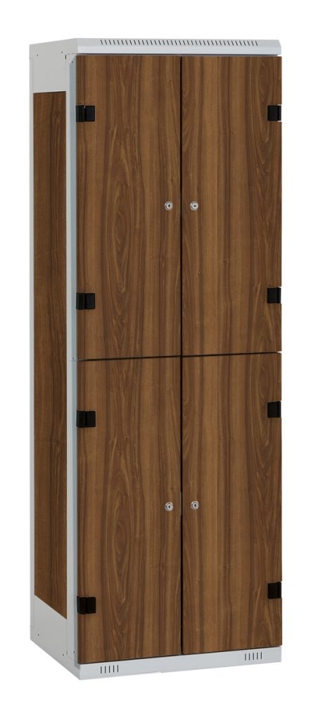 TRITON šatní skříň se 4 boxy s lavicí kov-lamino T2195, šedá - ořech