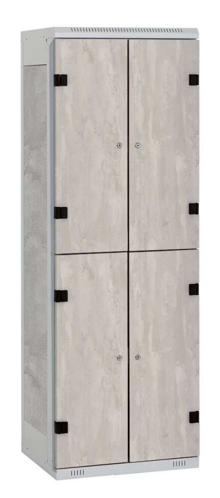 TRITON šatní skříň se 4 boxy s lavicí kov-lamino T2195, šedá - beton