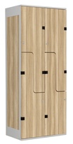 TRITON šatní skříň se 4 boxy a dveřmi ve tvaru Z, kov-lamino T1970, šedá - jasan Blonde Surfside