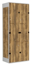 Šatní skříň se 4 boxy a dveřmi ve tvaru Z, kov-lamino T1970, šedá - dub Baroque Amber