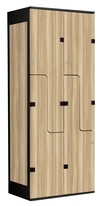 TRITON šatní skříň se 4 boxy a dveřmi ve tvaru Z, kov-lamino T1970, černá - jasan Blonde Surfside
