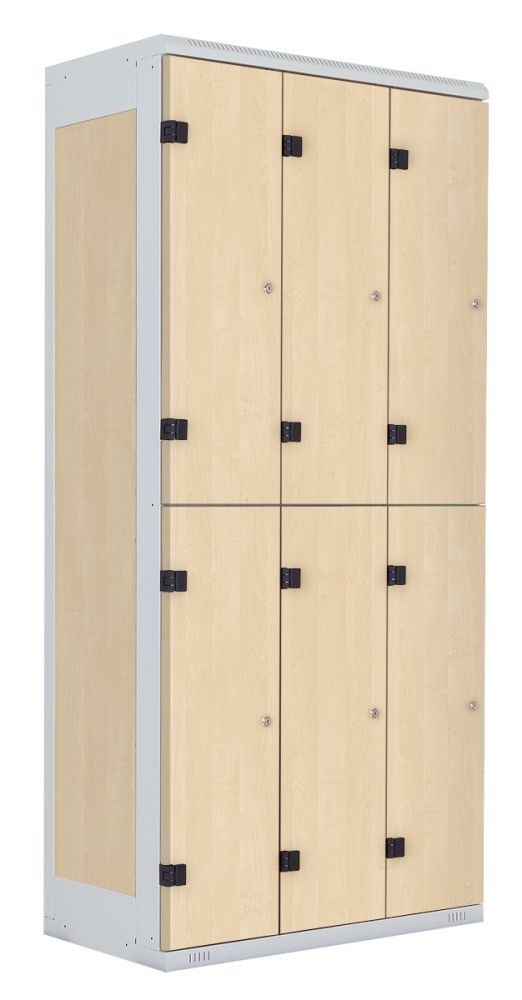 TRITON šatní skříň se 6 boxy kov-lamino T1970, šedá - bříza