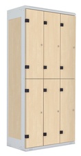 TRITON šatní skříň se 6 boxy kov-lamino T1970, šedá - bříza