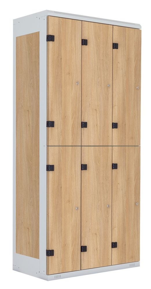 TRITON šatní skříň se 6 boxy kov-lamino T1970, šedá - dub Nagano