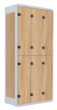 TRITON šatní skříň se 6 boxy kov-lamino T1970, šedá - dub Nagano