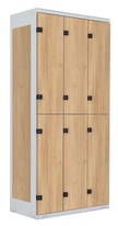TRITON šatní skříň se 6 boxy kov-lamino T1970, šedá - dub Nagano