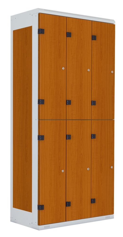 TRITON šatní skříň se 6 boxy kov-lamino T1970, šedá - třešeň