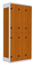 TRITON šatní skříň se 6 boxy kov-lamino T1970, šedá - třešeň