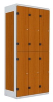 TRITON šatní skříň se 6 boxy kov-lamino T1970, šedá - třešeň