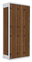 TRITON šatní skříň se 6 boxy kov-lamino T1970, šedá - ořech