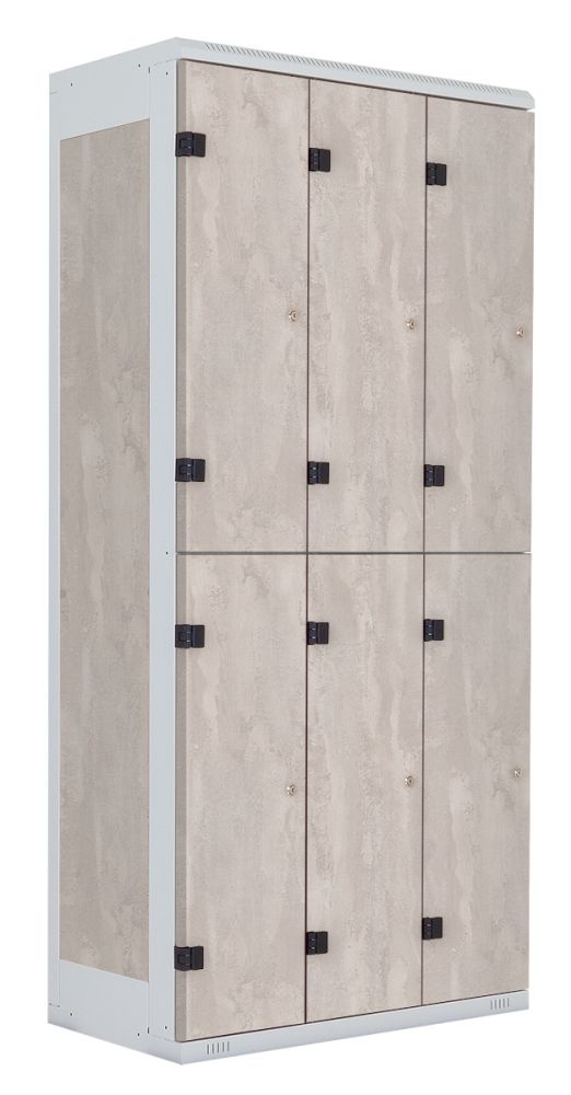 TRITON šatní skříň se 6 boxy kov-lamino T1970, šedá - beton