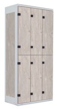 TRITON šatní skříň se 6 boxy kov-lamino T1970, šedá - beton