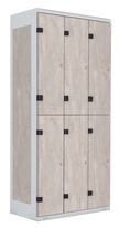 TRITON šatní skříň se 6 boxy kov-lamino T1970, šedá - beton