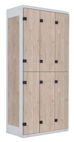 TRITON šatní skříň se 6 boxy kov-lamino T1970, šedá - ořech Light Rockrord