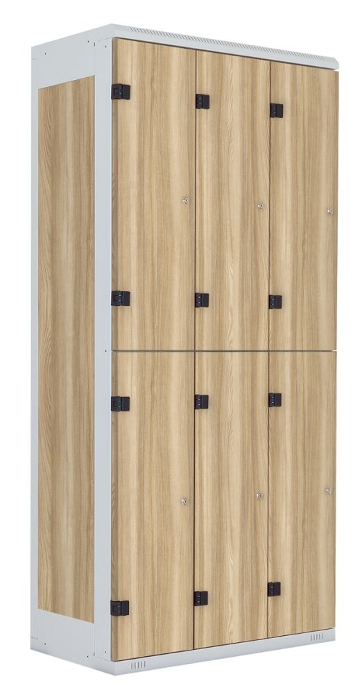 TRITON šatní skříň se 6 boxy kov-lamino T1970, šedá - jasan Blonde Surfside