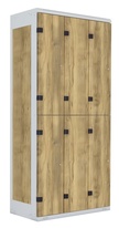 TRITON šatní skříň se 6 boxy kov-lamino T1970, šedá - dub Baroque Gold