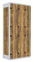 TRITON šatní skříň se 6 boxy kov-lamino T1970, šedá - dub Baroque Amber