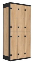 TRITON šatní skříň se 6 boxy kov-lamino T1970, černá - dub Nagano