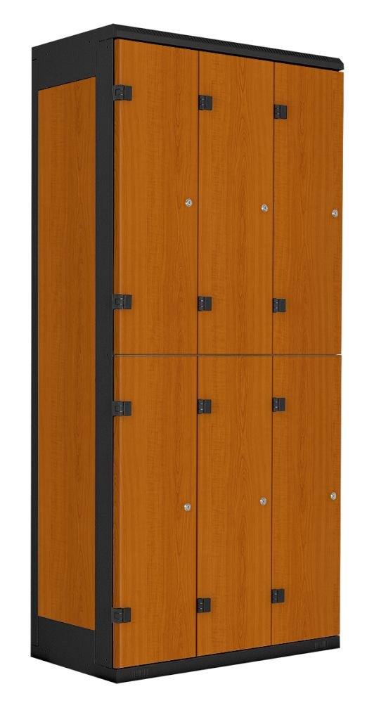 TRITON šatní skříň se 6 boxy kov-lamino T1970, černá - třešeň