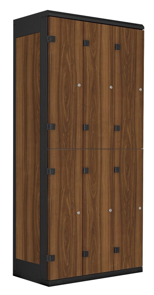 TRITON šatní skříň se 6 boxy kov-lamino T1970, černá - ořech