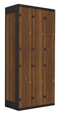 TRITON šatní skříň se 6 boxy kov-lamino T1970, černá - ořech