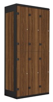 TRITON šatní skříň se 6 boxy kov-lamino T1970, černá - ořech
