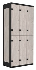 TRITON šatní skříň se 6 boxy kov-lamino T1970, černá - beton