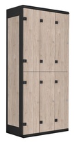 TRITON šatní skříň se 6 boxy kov-lamino T1970, černá - ořech Light Rockrord