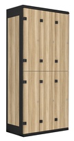 TRITON šatní skříň se 6 boxy kov-lamino T1970, černá - jasan Blonde Surfside
