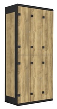 TRITON šatní skříň se 6 boxy kov-lamino T1970, černá - dub Baroque Gold