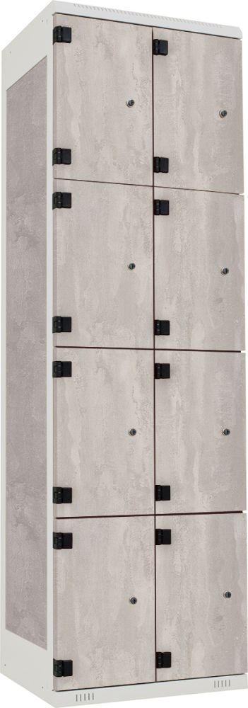 Šatní skříň s 8 boxy kov-lamino T1970, šedá - beton