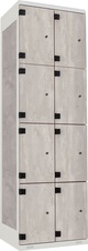TRITON šatní skříň s 8 boxy kov-lamino T1970, šedá - beton