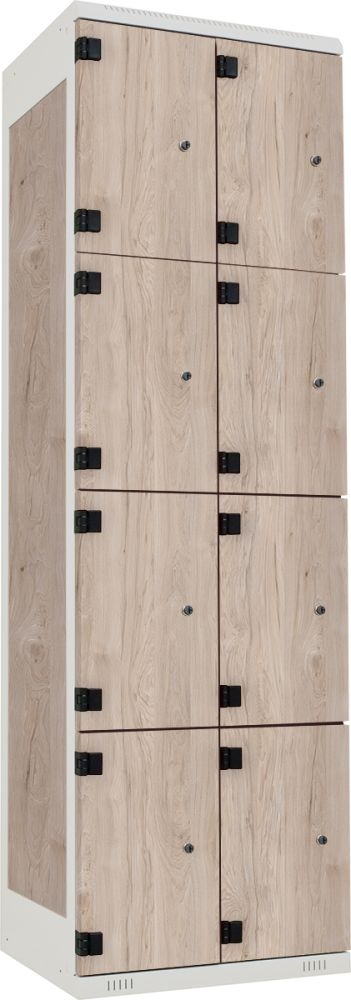 TRITON šatní skříň s 8 boxy kov-lamino T1970, šedá - ořech Light Rockrord