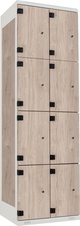 TRITON šatní skříň s 8 boxy kov-lamino T1970, šedá - ořech Light Rockrord