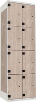 TRITON šatní skříň s 8 boxy kov-lamino T1970, šedá - ořech Light Rockrord