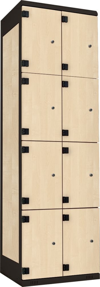 TRITON šatní skříň s 8 boxy kov-lamino T1970, černá - bříza