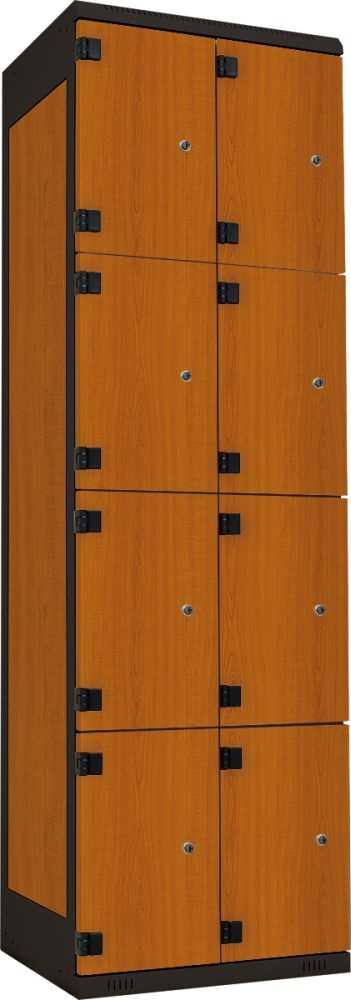 TRITON šatní skříň s 8 boxy kov-lamino T1970, černá - třešeň