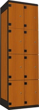 TRITON šatní skříň s 8 boxy kov-lamino T1970, černá - třešeň