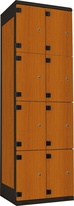 TRITON šatní skříň s 8 boxy kov-lamino T1970, černá - třešeň