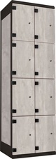 Šatní skříň s 8 boxy kov-lamino T1970, černá - beton